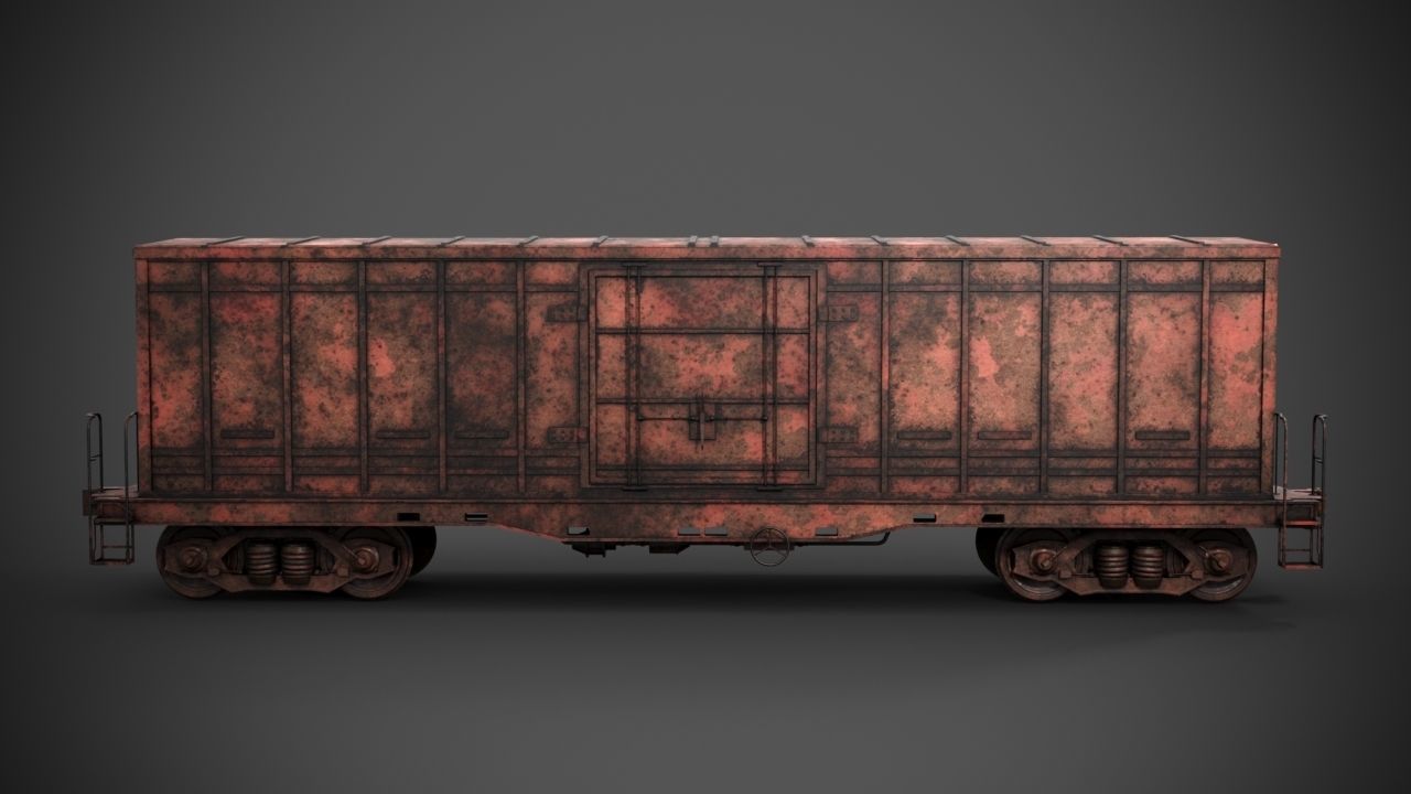 Railway Boxcar 3D model_9