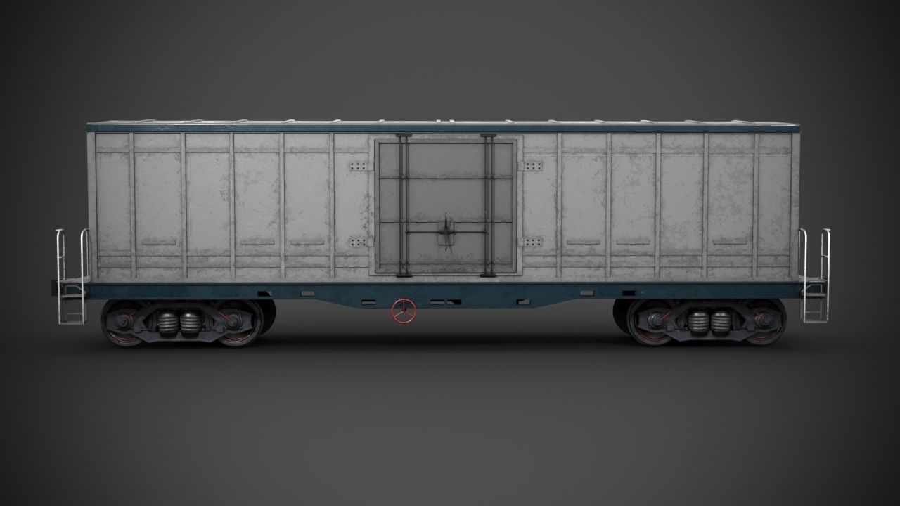 Railway Boxcar 3D model_6