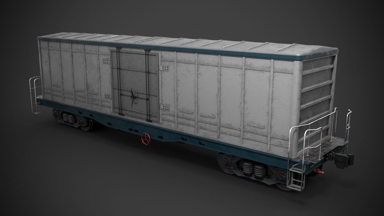 Railway Boxcar 3D model_3