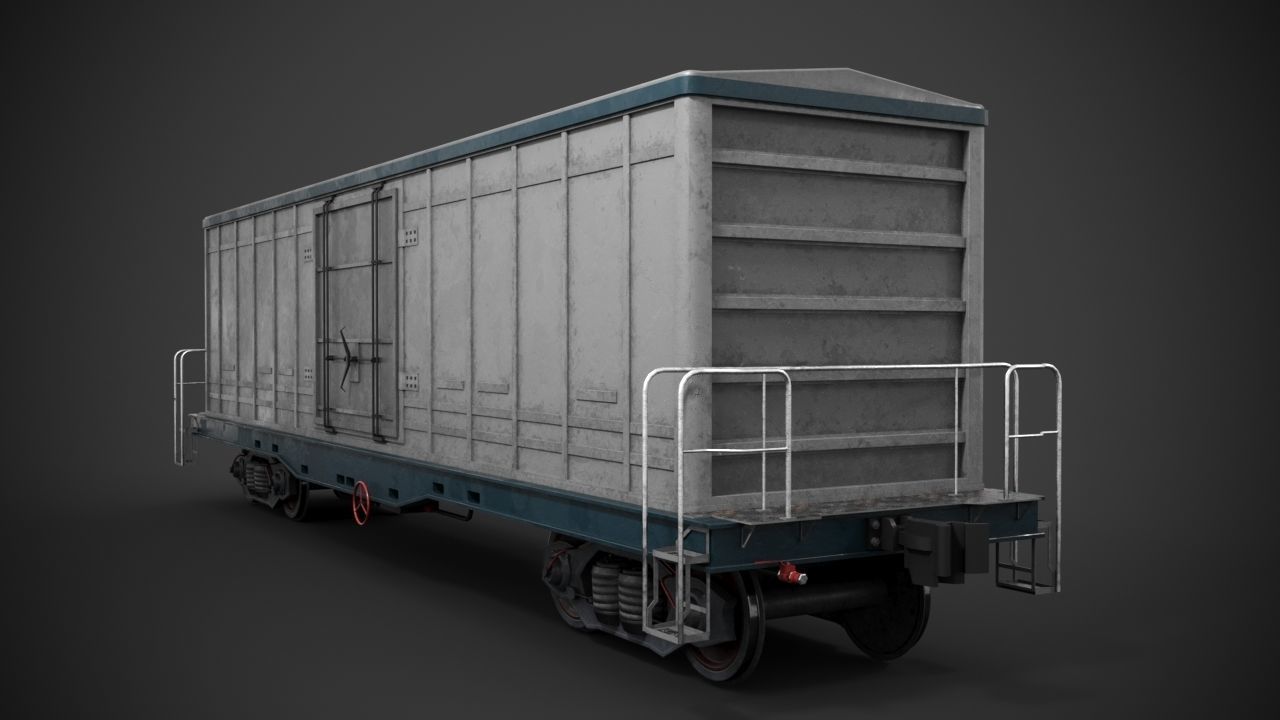 Railway Boxcar 3D model_4