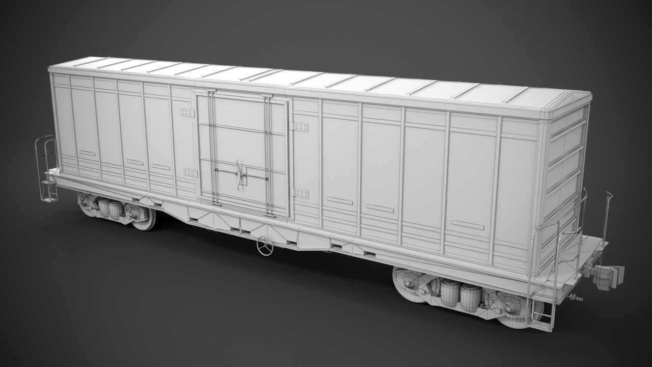 Railway Boxcar 3D model_12