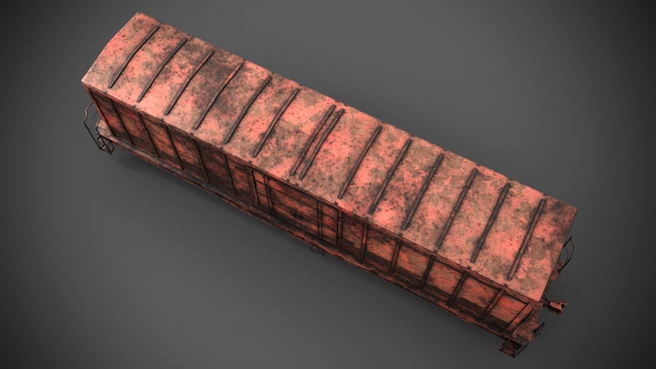 Railway Boxcar 3D model_11