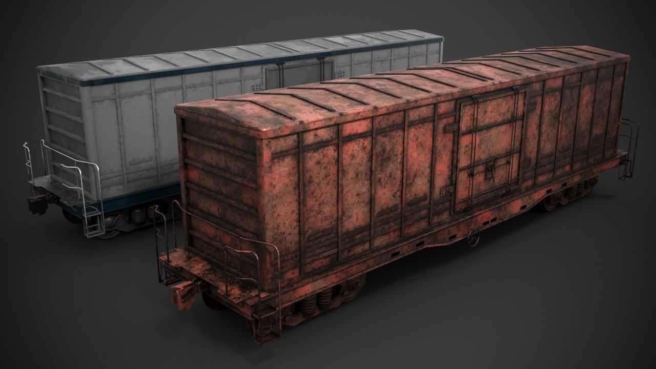 Railway Boxcar 3D model_2