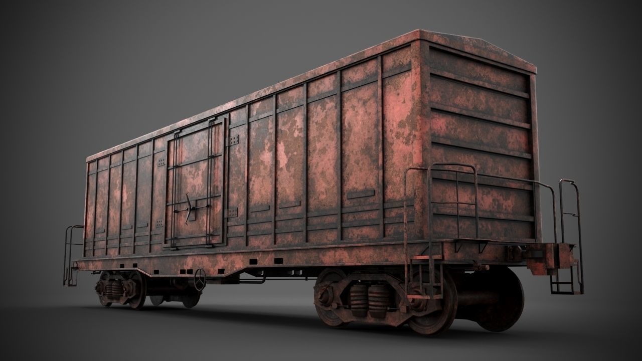 Railway Boxcar 3D model_10