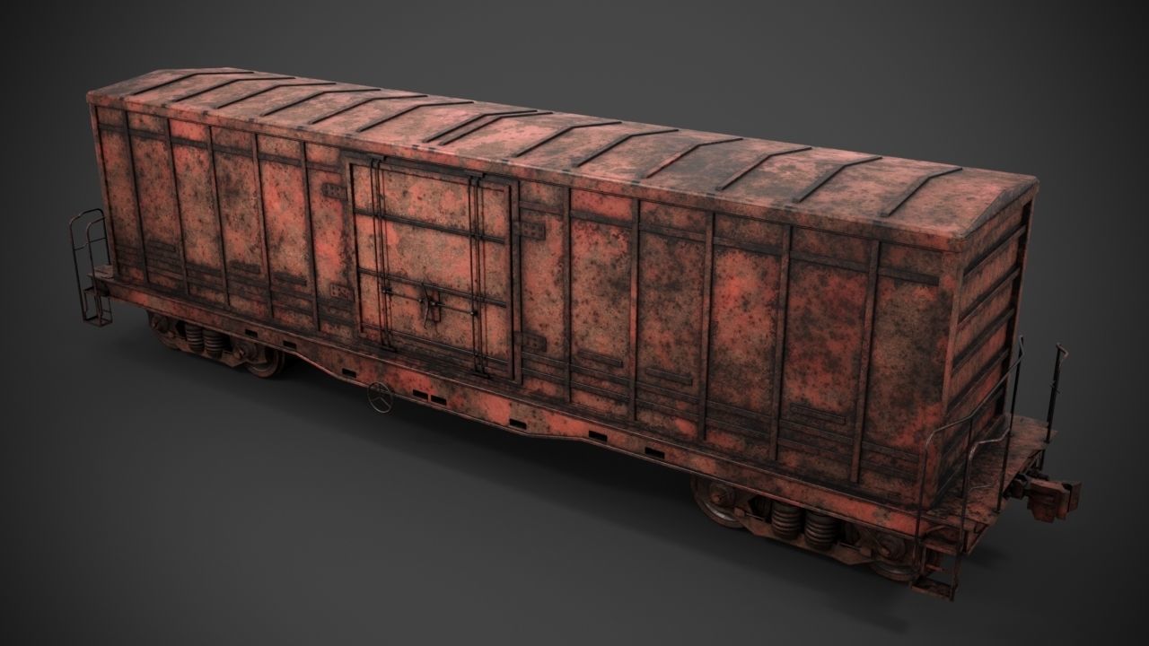 Railway Boxcar 3D model_8