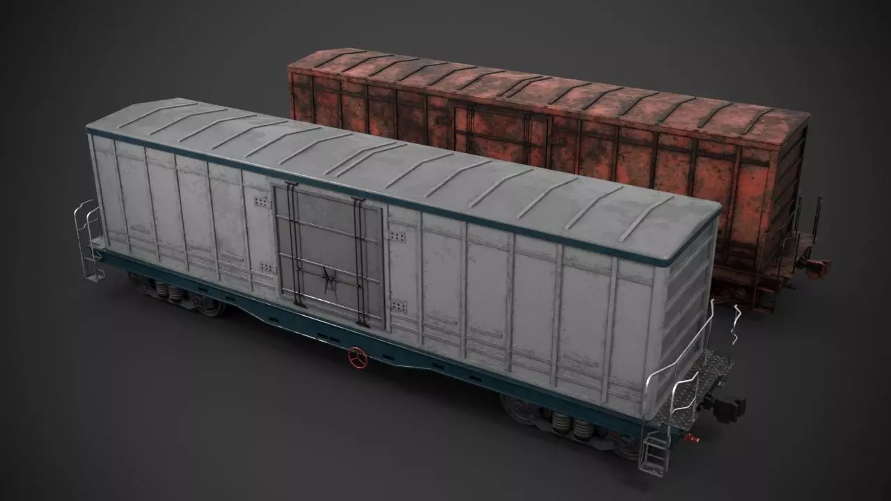 Railway Boxcar 3D model_0