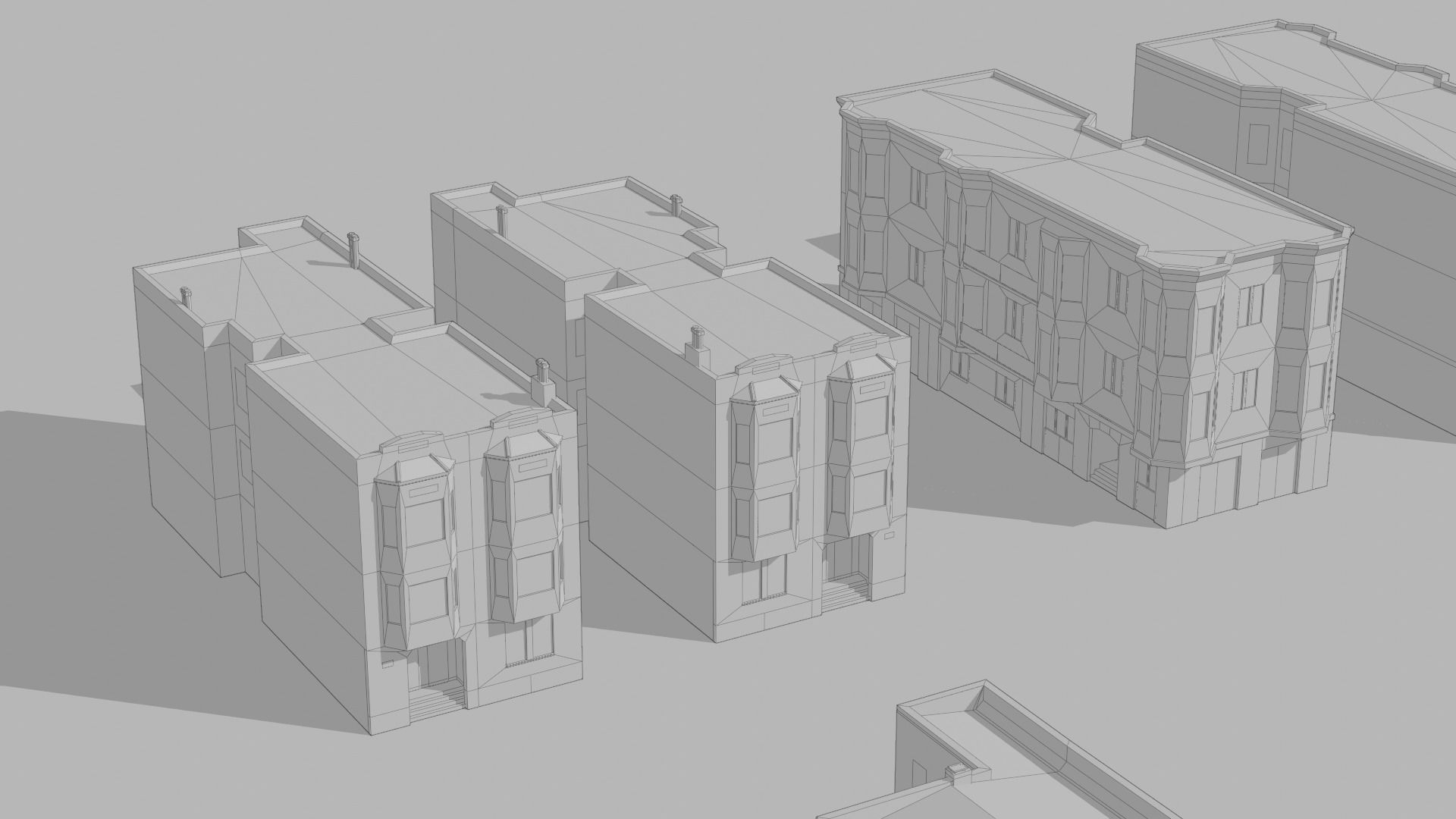 Spanish Revival - US West Coast California Buildings Low-poly 3D model_10