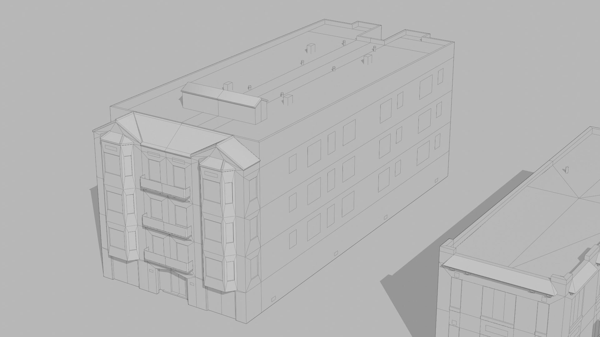 Spanish Revival - US West Coast California Buildings Low-poly 3D model_11