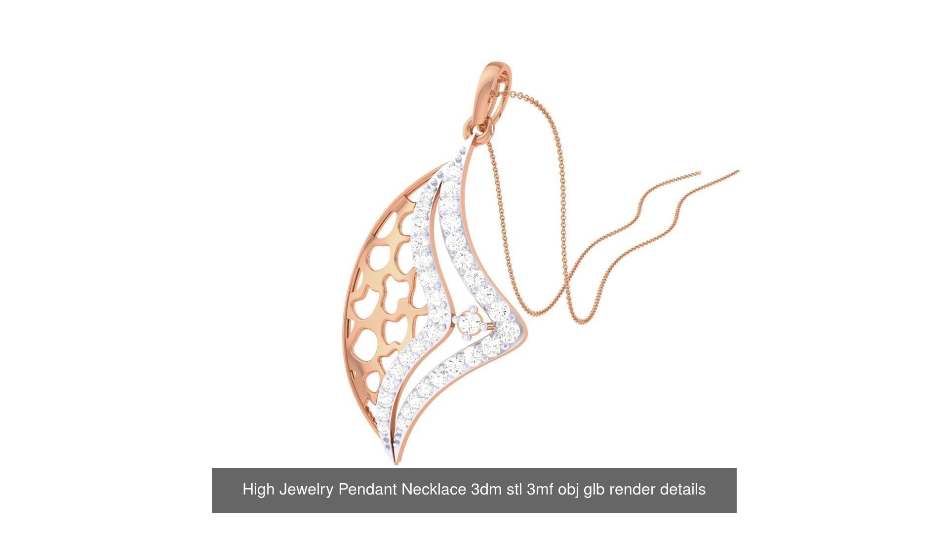 52 High Jewelry Pendant Necklace 3dm stl 3mf obj glb render 3D Model Collection_50