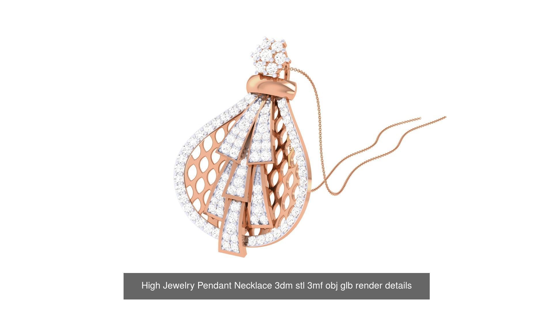 52 High Jewelry Pendant Necklace 3dm stl 3mf obj glb render 3D Model Collection_51