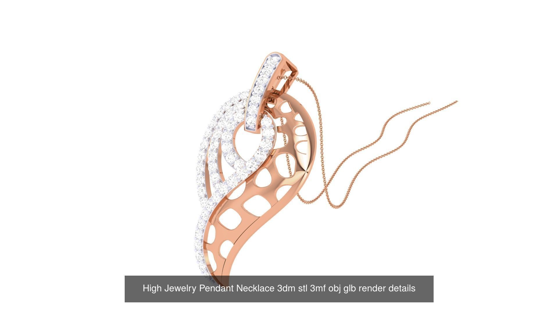 52 High Jewelry Pendant Necklace 3dm stl 3mf obj glb render 3D Model Collection_42