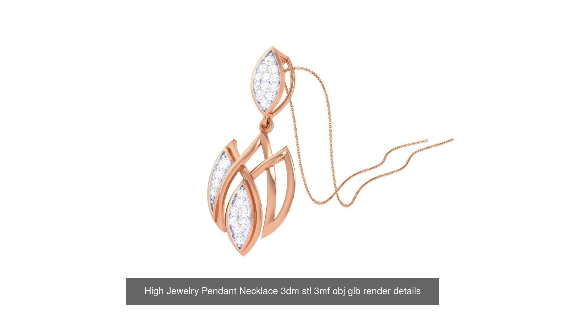 52 High Jewelry Pendant Necklace 3dm stl 3mf obj glb render 3D Model Collection_52