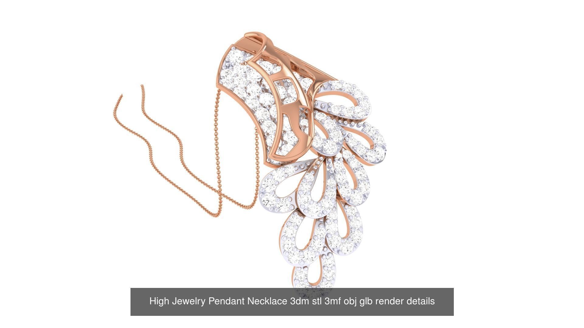 52 High Jewelry Pendant Necklace 3dm stl 3mf obj glb render 3D Model Collection_31