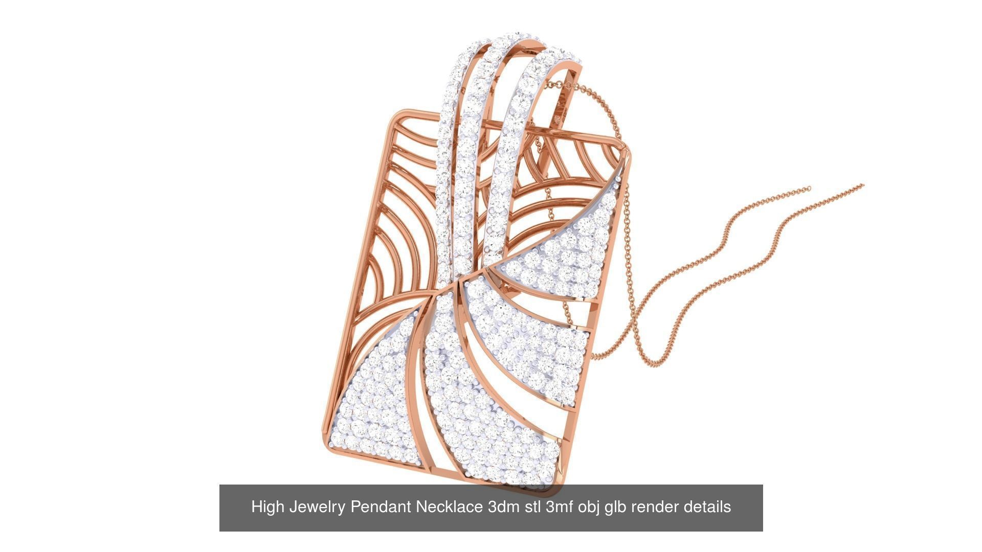 52 High Jewelry Pendant Necklace 3dm stl 3mf obj glb render 3D Model Collection_27