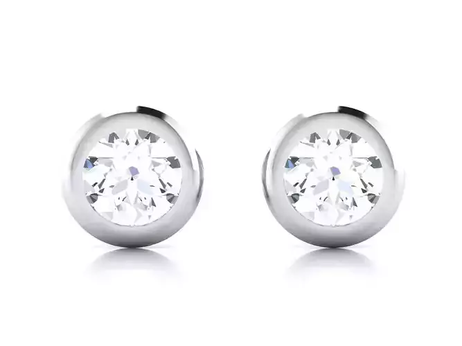 Women solitaire studs earrings 3dm render details 3D print model