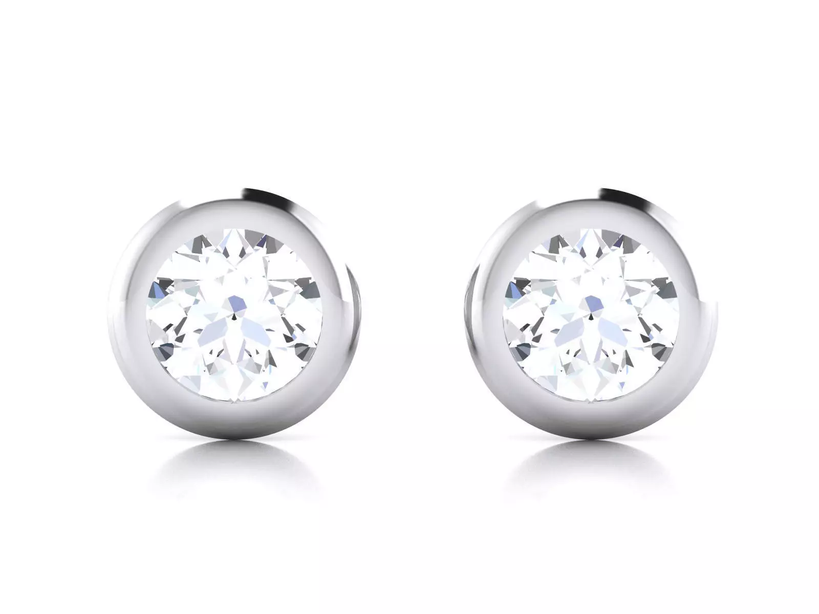 Women solitaire studs earrings 3dm render details 3D print model