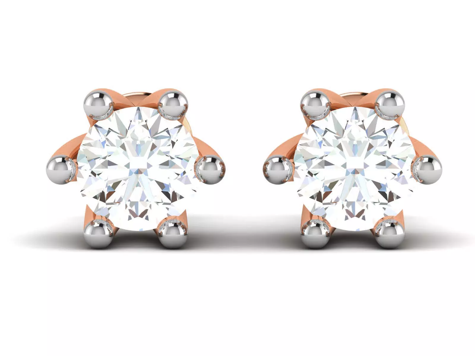 Women solitaire studs earrings 3dm render details 3D print model