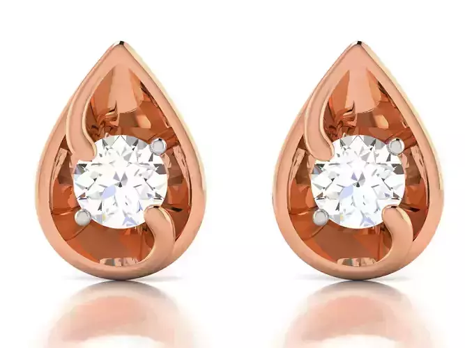 Women solitaire studs earrings 3dm render details 3D print model