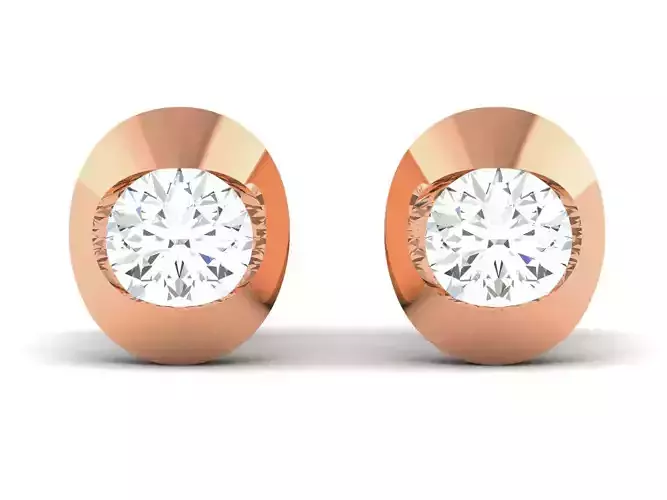 Women solitaire studs earrings 3dm render details 3D print model