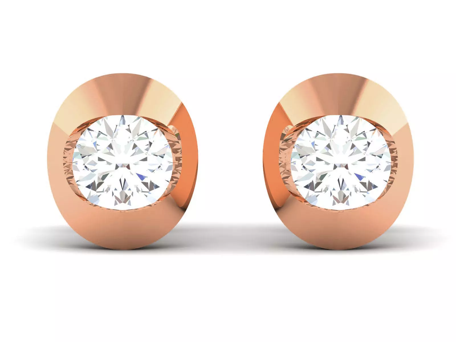 Women solitaire studs earrings 3dm render details 3D print model
