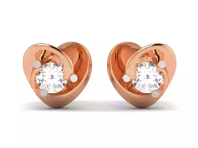 Women solitaire studs earrings 3dm render details 3D print model