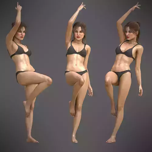 Rigged Clothed Sexy Woman - 04