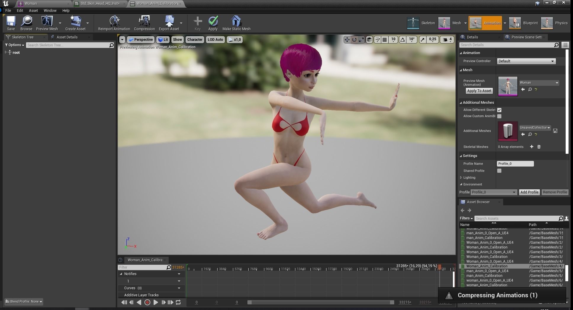 cute young woman red Low-poly 3D model_29