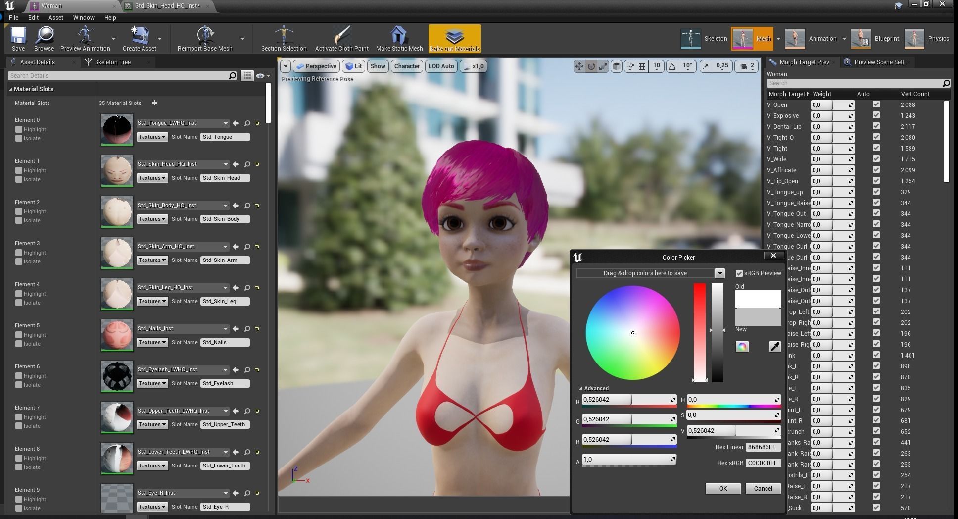 cute young woman red Low-poly 3D model_31