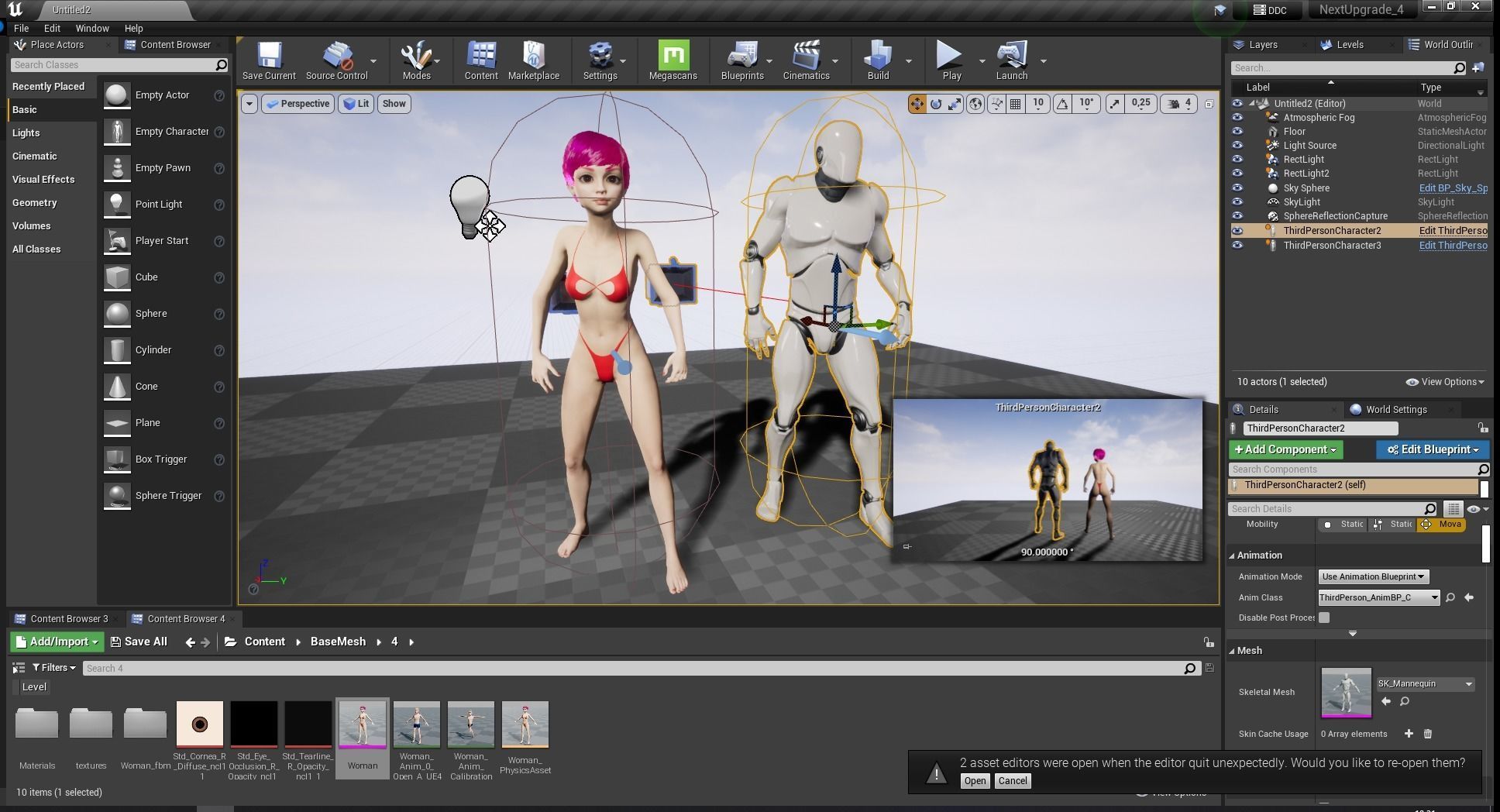 cute young woman red Low-poly 3D model_28