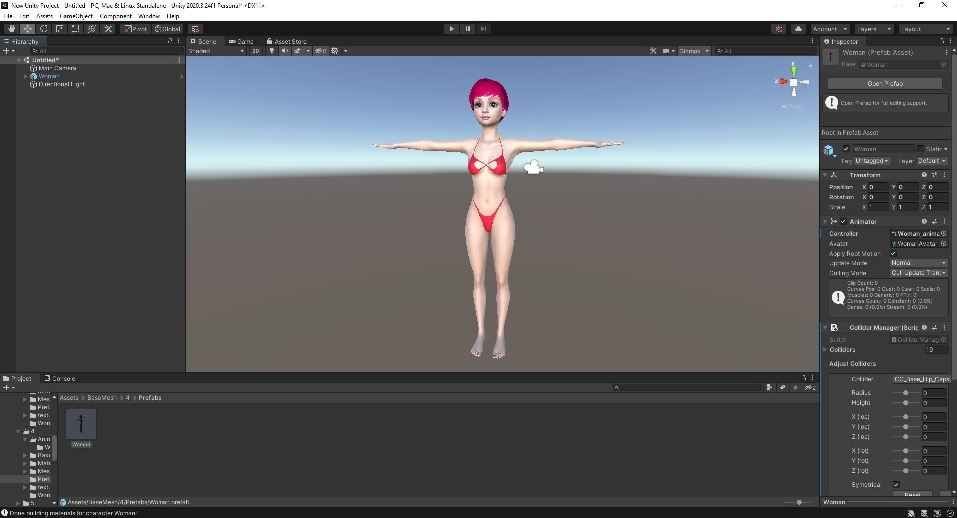 cute young woman red Low-poly 3D model_33