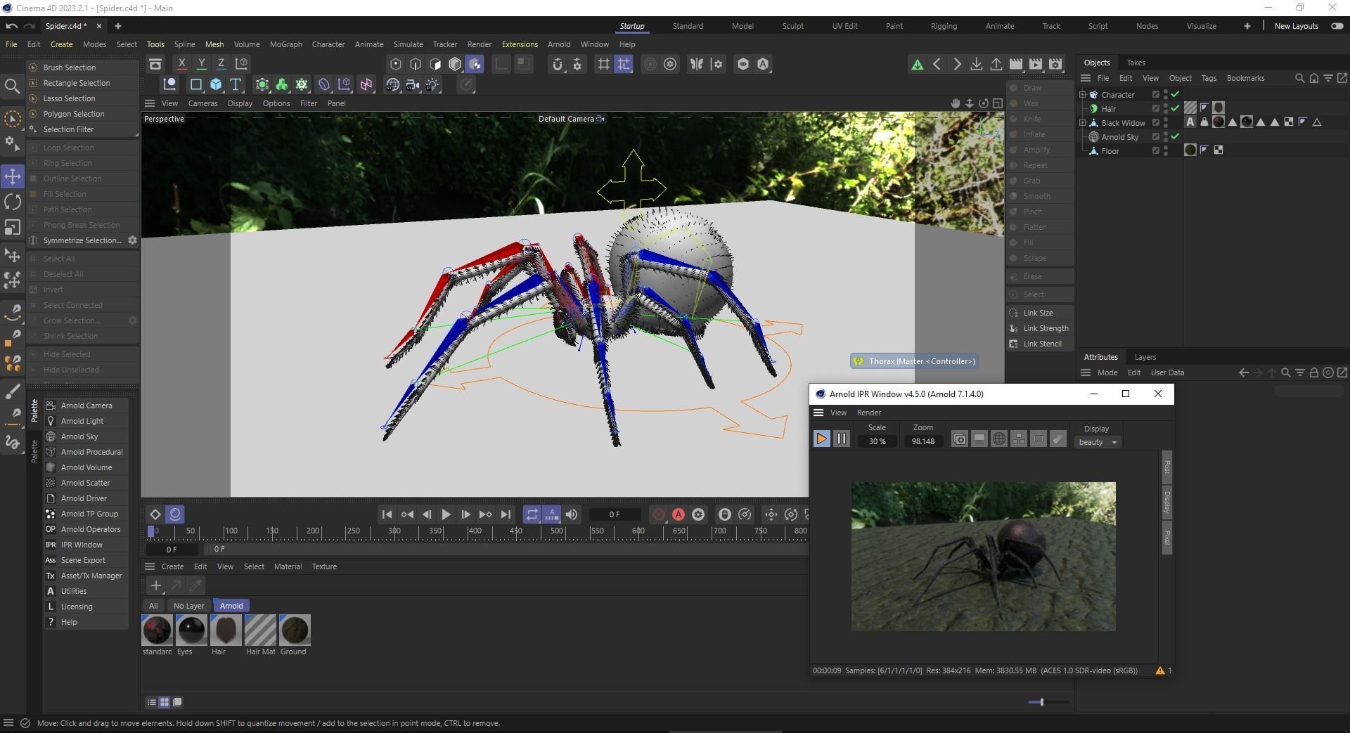 Spider Black Widow Low-poly 3D model_11