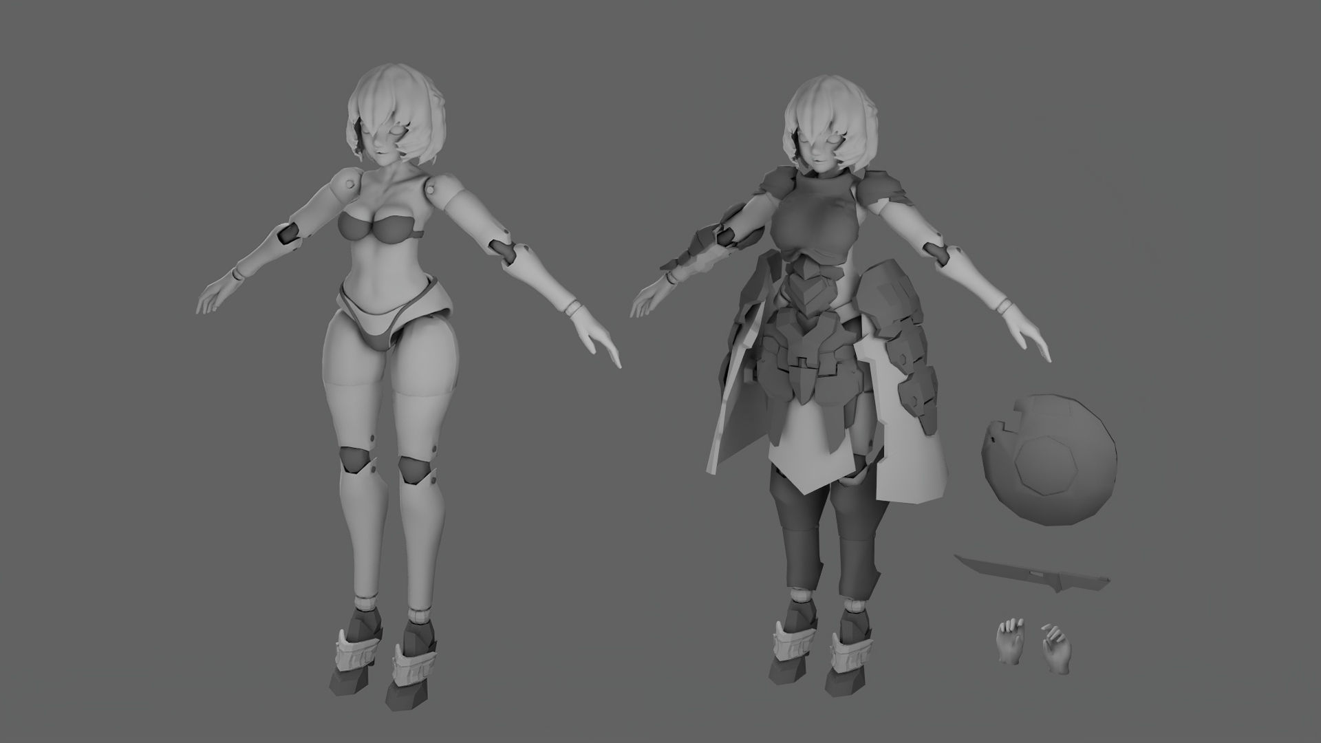 Recreation of FRONT ARMOR GIRL VICTORIA by Snail Shell 3D print model_6