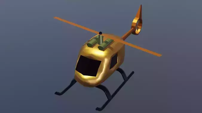 Helicopter 3D low poly model 3dhelicopter