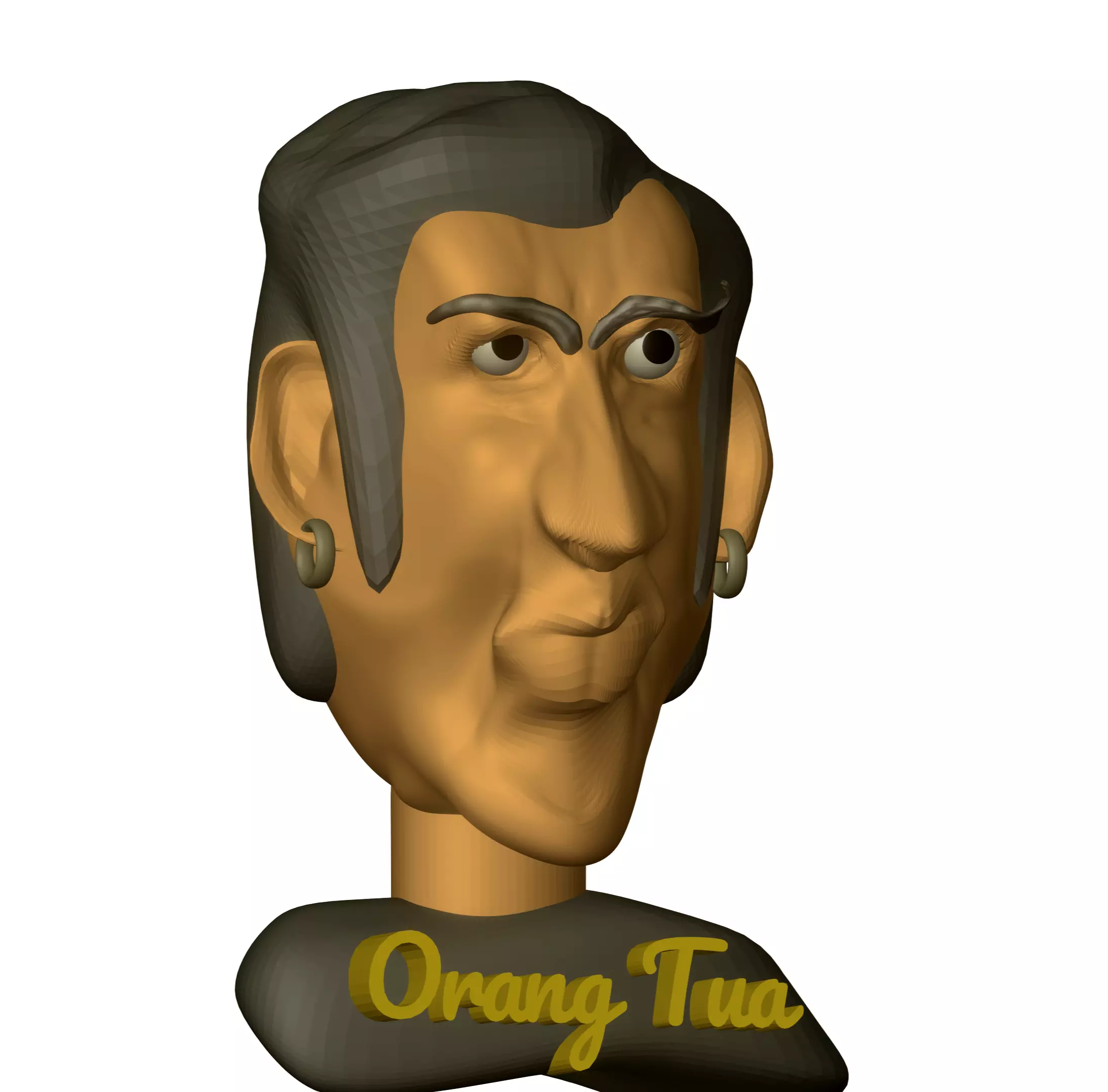 old man face Low-poly 3D model