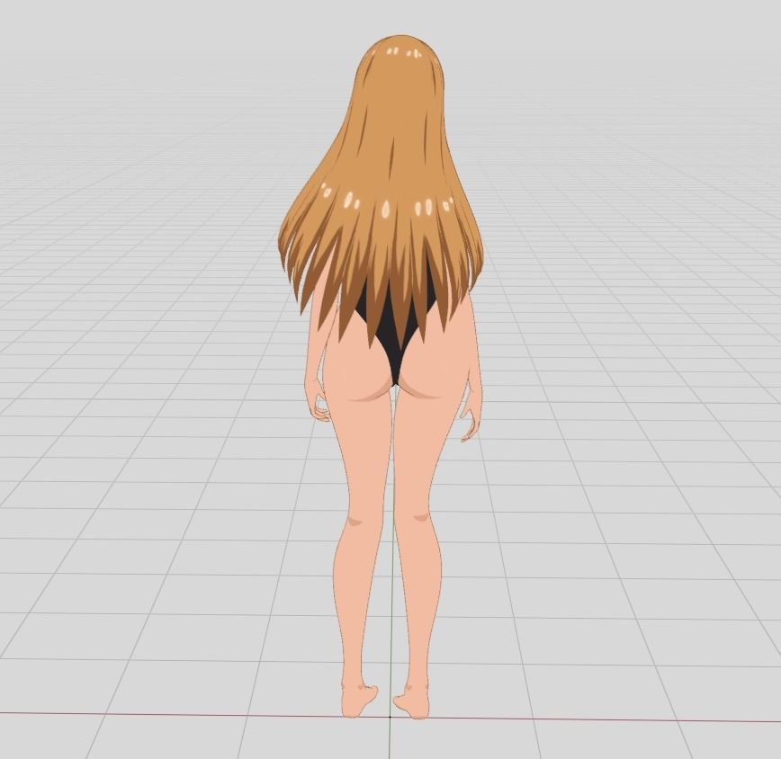 Hana - Bikini girl Low-poly 3D model_11