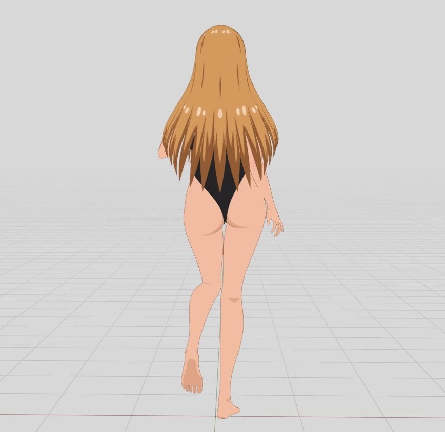Hana - Bikini girl Low-poly 3D model_10