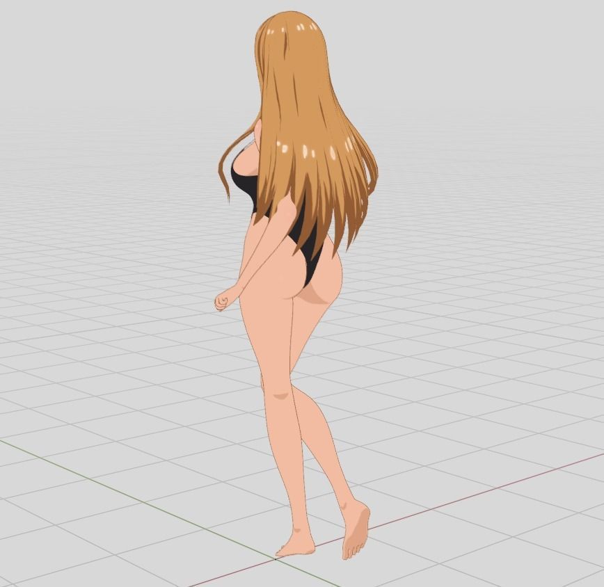 Hana - Bikini girl Low-poly 3D model_3