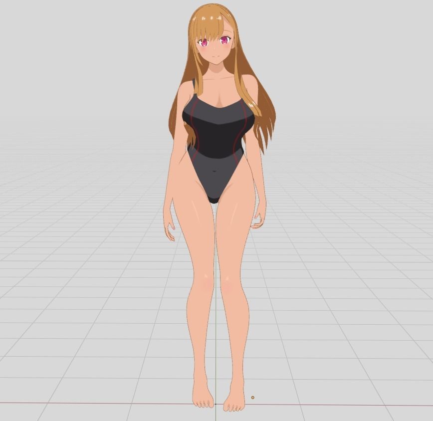 Hana - Bikini girl Low-poly 3D model_6