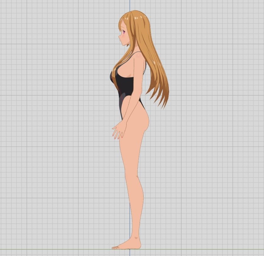 Hana - Bikini girl Low-poly 3D model_5