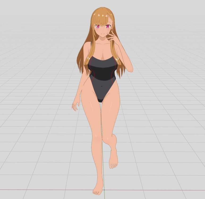 Hana - Bikini girl Low-poly 3D model_9