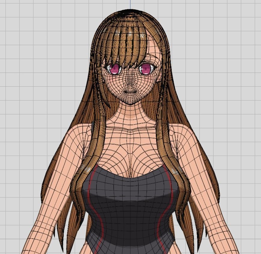 Hana - Bikini girl Low-poly 3D model_17