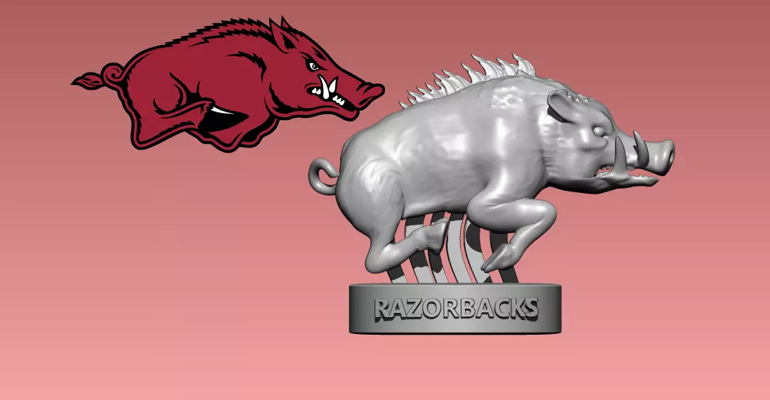 Arkansas Razorbacks football statue - FBS - NCCA - 3d print 3D print model_0