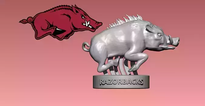 Arkansas Razorbacks football statue - FBS - NCCA - 3d print 3D print model