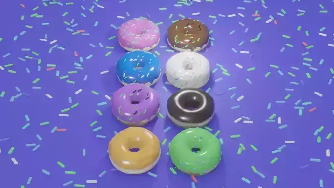 Delicious Realistic Donut 8 Pack