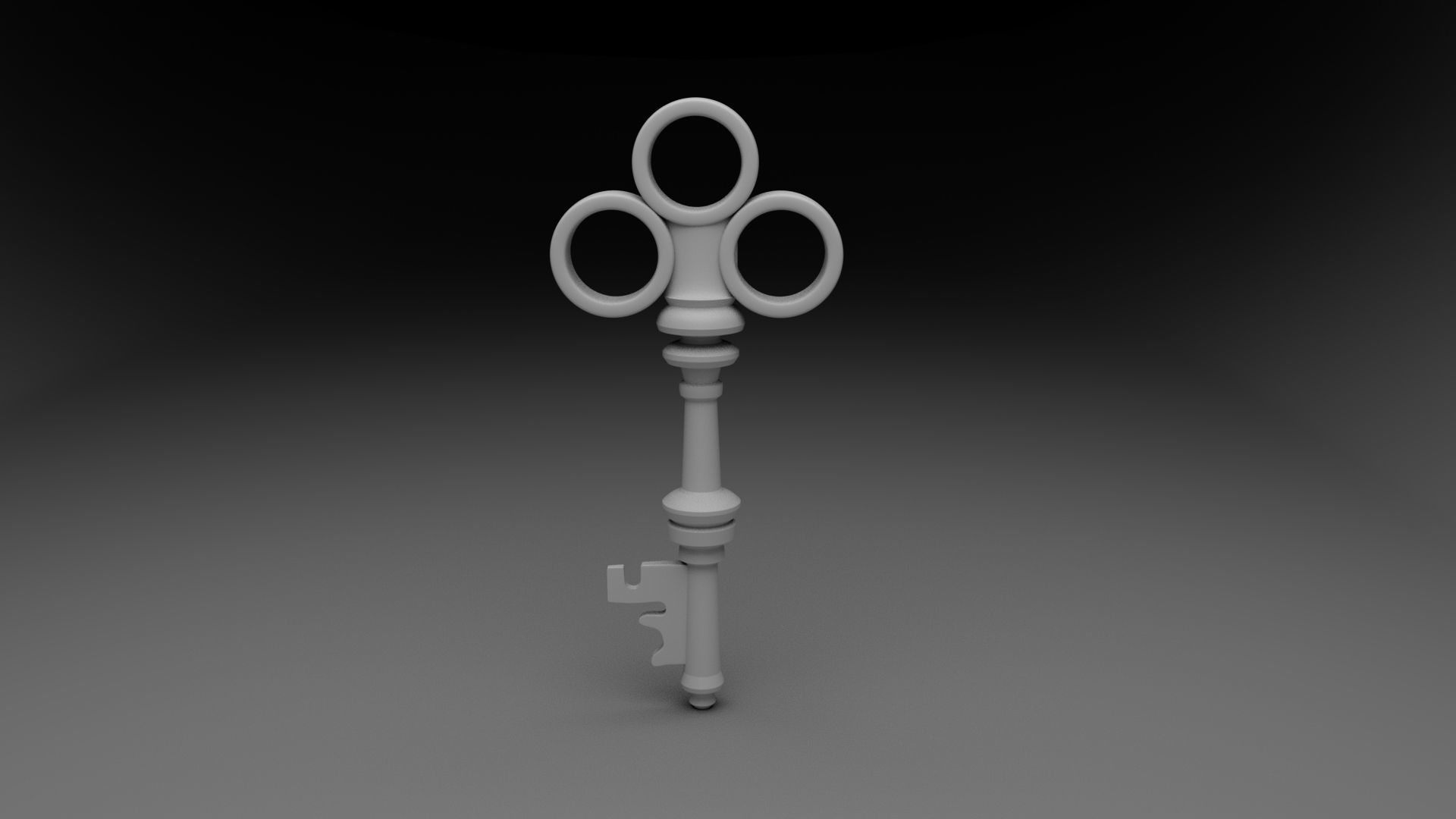 golden key Low-poly 3D model_4