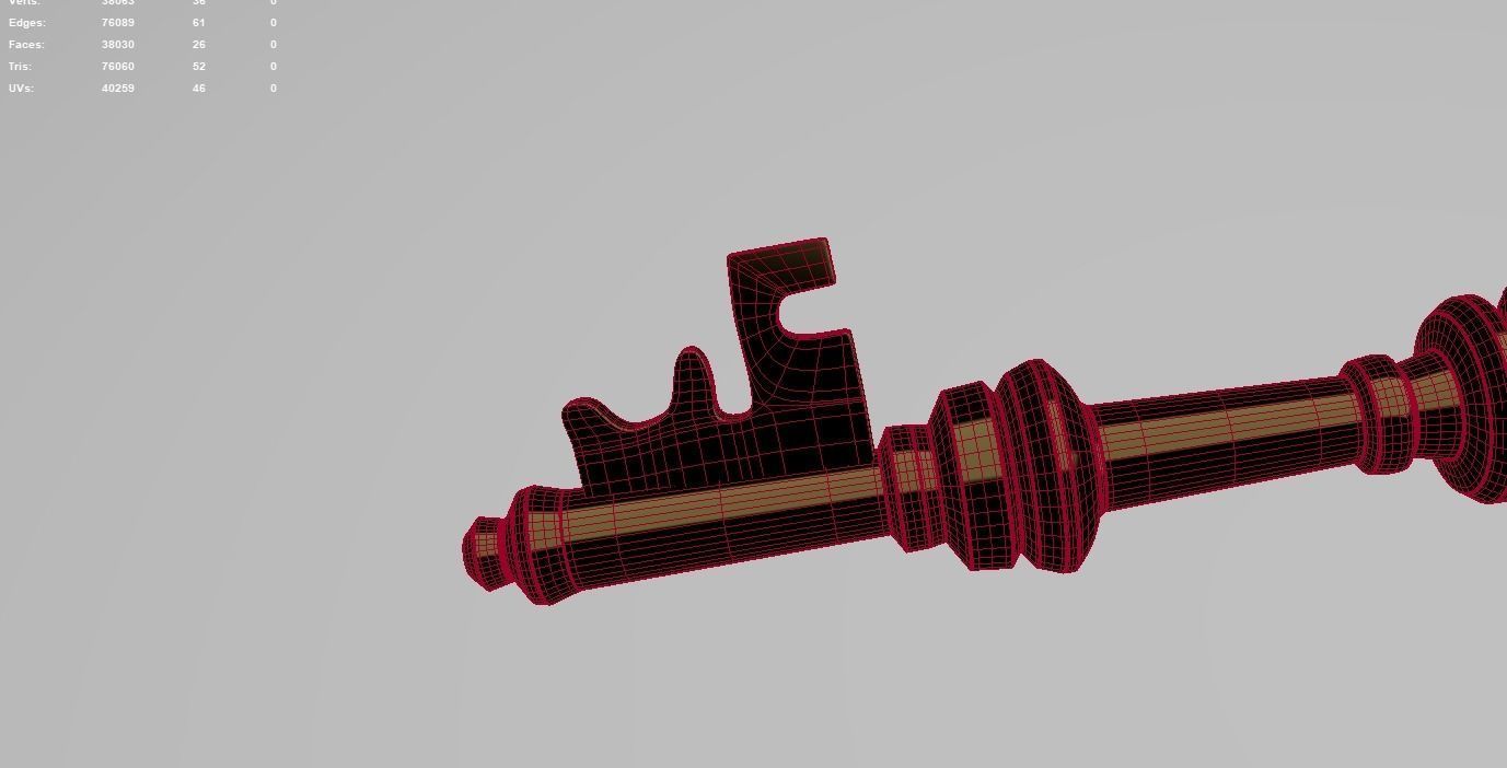 golden key Low-poly 3D model_5