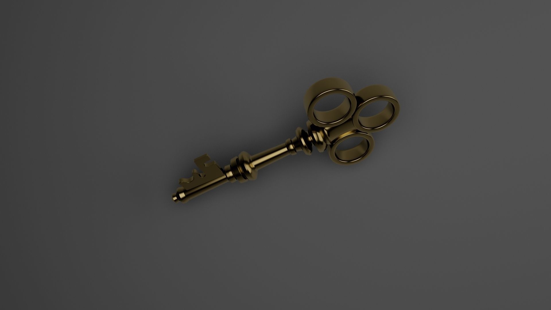 golden key Low-poly 3D model_3