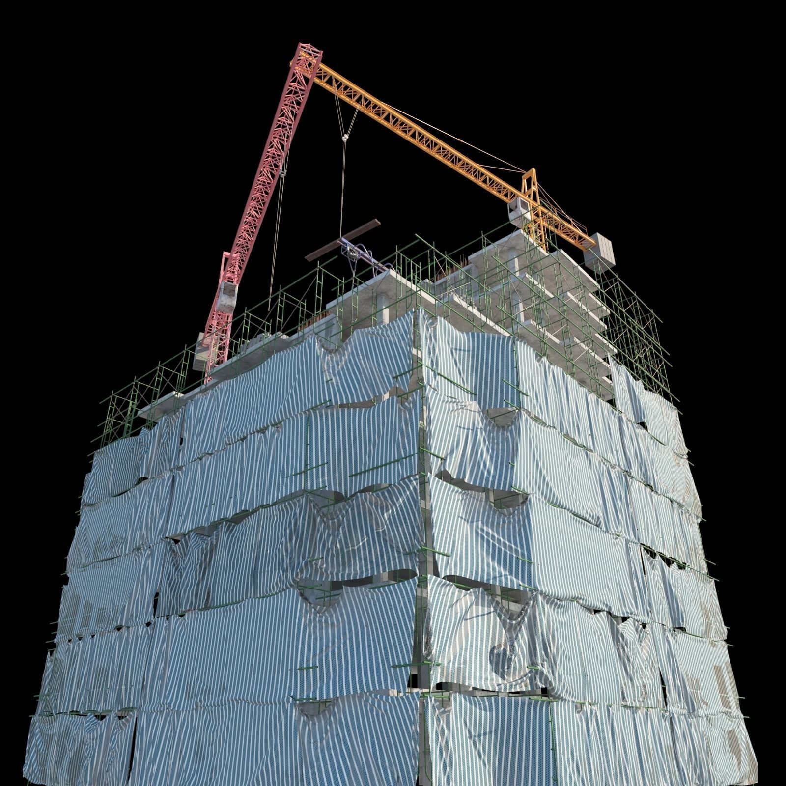 Modular Building 11 Low-poly 3D model Low-poly 3D model_3