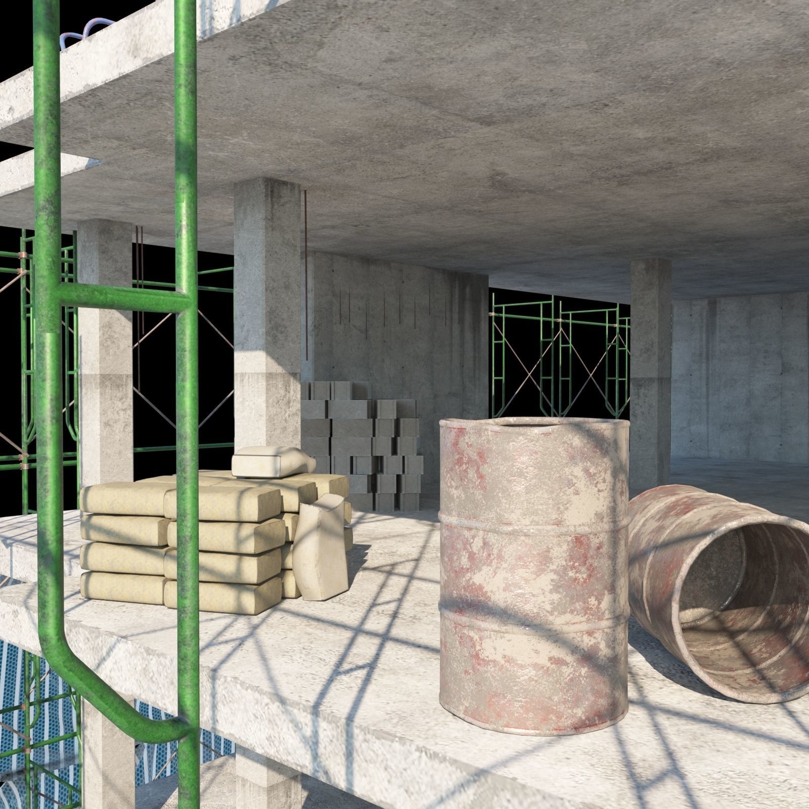 Modular Building 11 Low-poly 3D model Low-poly 3D model_7