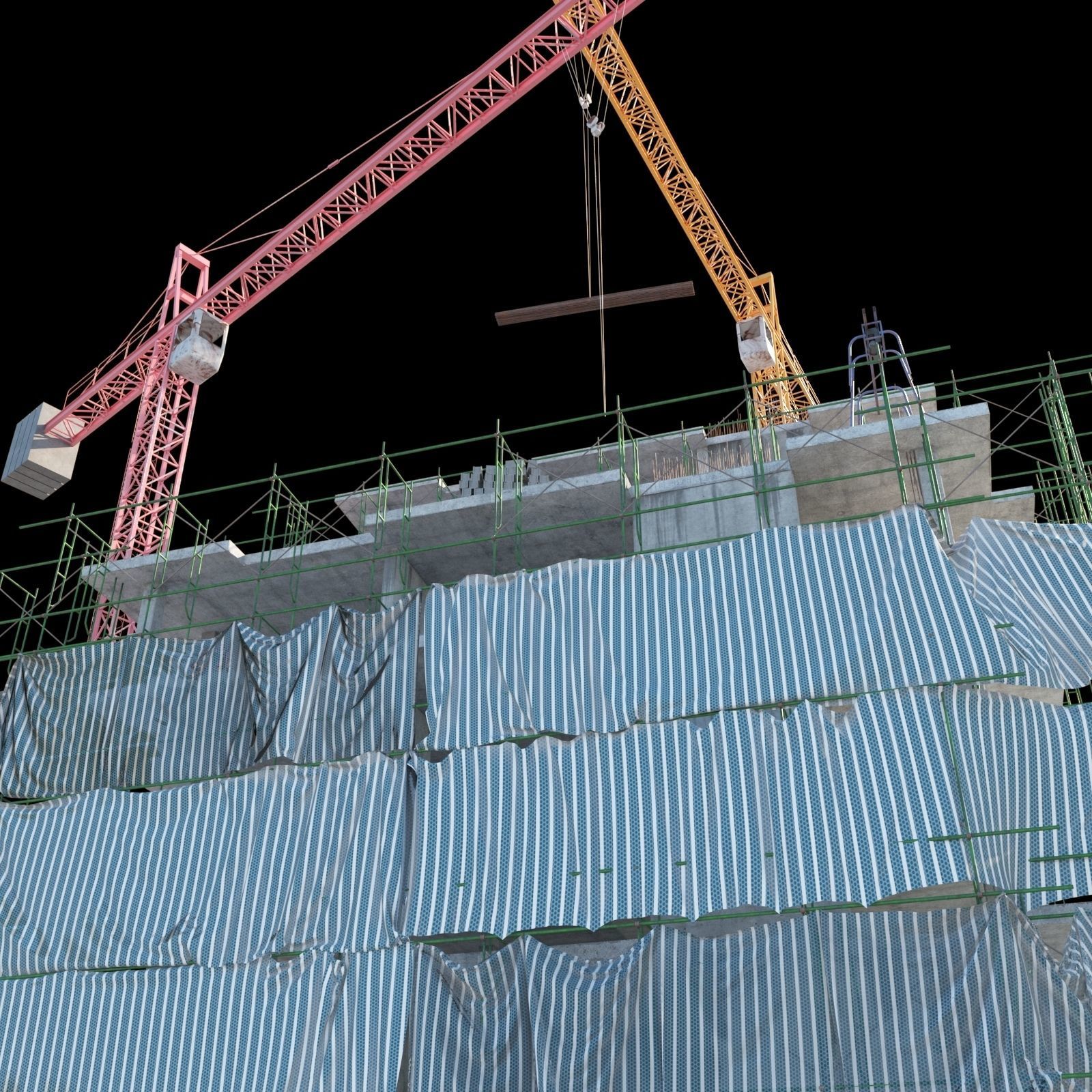 Modular Building 11 Low-poly 3D model Low-poly 3D model_5